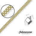 Biais picot beige à pois blancs
