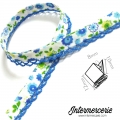 Biais liberty picot dentelle Bleu Clair