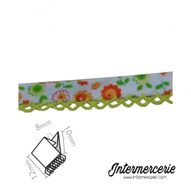 Biais picot dentelle liberty vert anis 