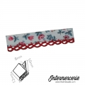 Biais picot liberty dentelle rouge sur fond écru