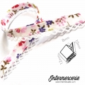 Biais picot liberty rose dentelle blanche