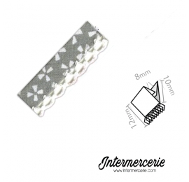 Biais piquot imprimé Ailes de moulin Gris