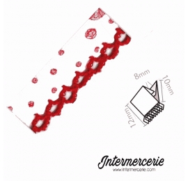 Biais picot Boule fils rouge