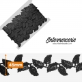 Guipure feuilles 40 mm noir