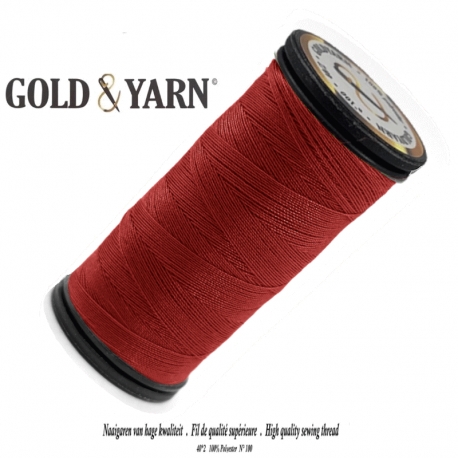 Fil polyester à coudre Gold Yarn 519 rouge
