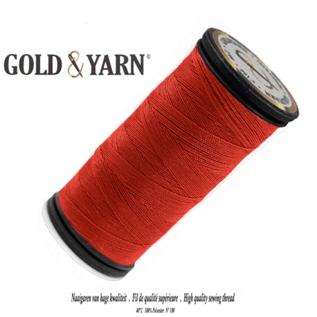 Fil polyester à coudre gold yarn 820 rouge