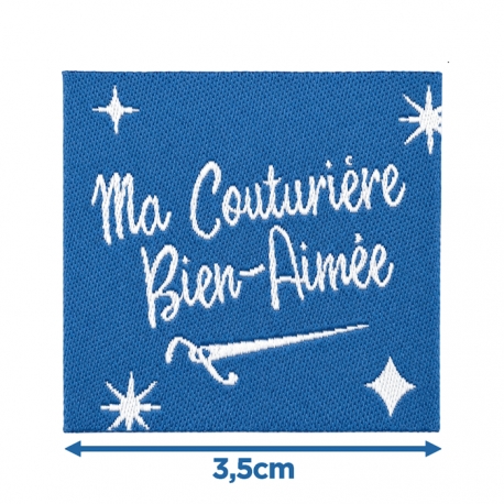 Écusson carré 3,5 cm Ma couturière bien aimée