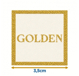 Écusson carré 3,5 cm Golden