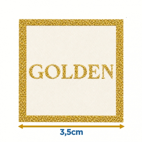 Écusson carré 3,5 cm Golden
