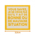 Écusson carré 3,5 cm Vous savez