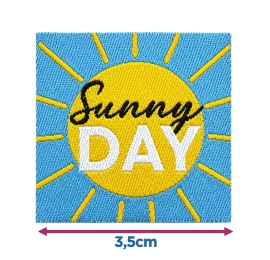 Écusson carré 3,5 cm Jour ensoleillé