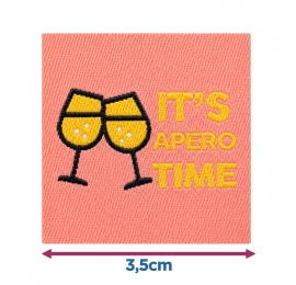Écusson carré 3,5 cm L'heure de l'apéro