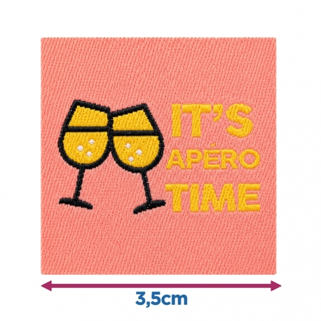 Écusson carré 3,5 cm L'heure de l'apéro
