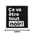 Écusson carré 3,5 cm Noir
