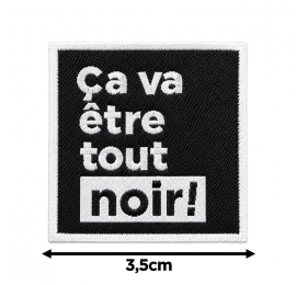 Écusson carré 3,5 cm Noir