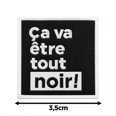 Écusson carré 3,5 cm Noir