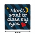 Écusson carré 3,5 cm Close my eyes