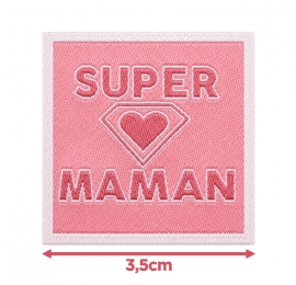Écusson carré 3,5 cm Super Maman