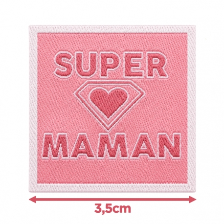 Écusson carré 3,5 cm Super Maman