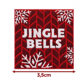 Écusson carré 3,5 cm Jingle bells