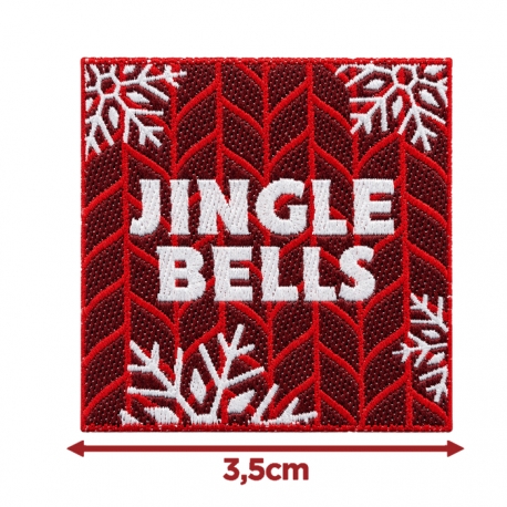 Écusson carré 3,5 cm Jingle bells