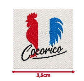 Écusson carré 3,5 cm Cocorico