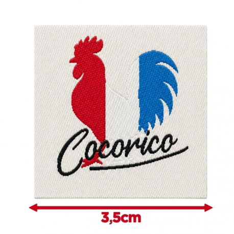 Écusson carré 3,5 cm Cocorico