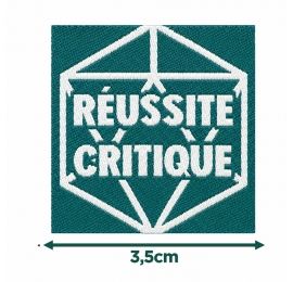 Écusson carré 3,5 cm Réussite critique