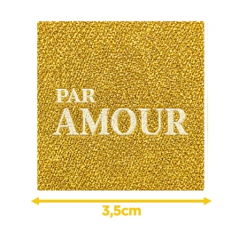 Écusson carré 3,5 cm Par amour