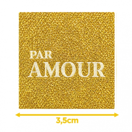 Écusson carré 3,5 cm Par amour