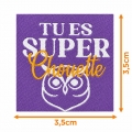 Écusson carré 3,5 cm Tu es super