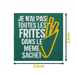 Écusson carré 3,5 cm Toutes les frites
