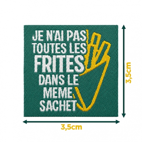 Écusson carré 3,5 cm Toutes les frites