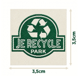 Écusson carré 3,5 cm Je recycle