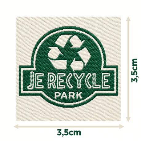 Écusson carré 3,5 cm Je recycle