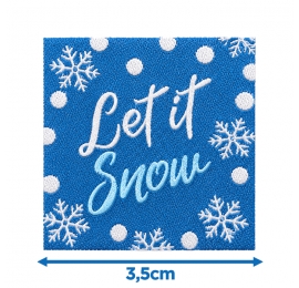 Écusson carré 3,5 cm Let it Snow