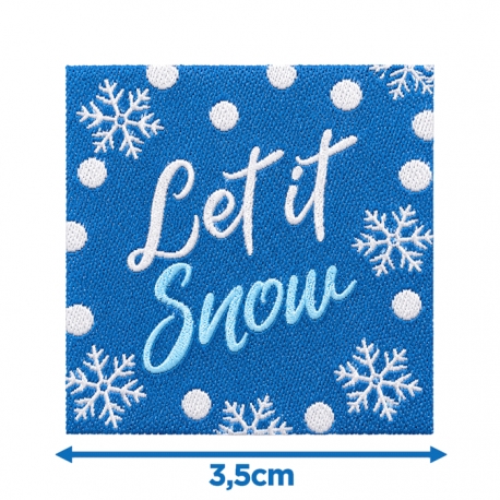Écusson carré 3,5 cm Let it Snow