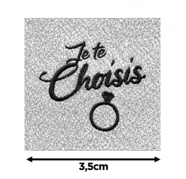 Écusson carré 3,5 cm Je te choisis