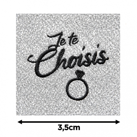 Écusson carré 3,5 cm Je te choisis