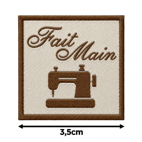 Écusson carré 3,5 cm Fait main Machine à coudre