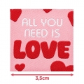 Écusson carré 3,5 cm Fait main Love