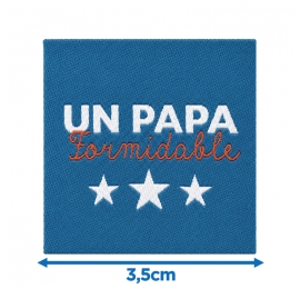 Écusson carré 3,5 cm Fait main Papa Formidable