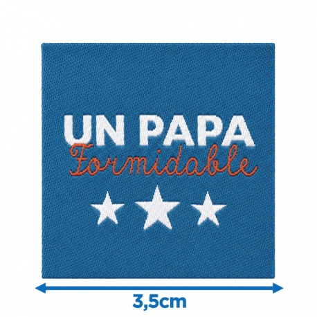 Écusson carré 3,5 cm Fait main Papa Formidable