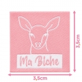 Écusson carré 3,5 cm Ma biche