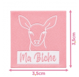 Écusson carré 3,5 cm Ma biche