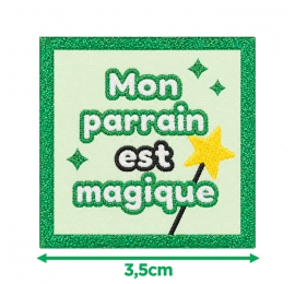 Écusson carré 3,5 cm Mon parrain