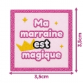 Écusson carré 3,5 cm Ma marraine