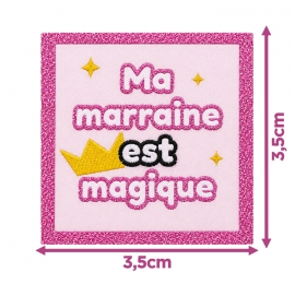 Écusson carré 3,5 cm Ma marraine