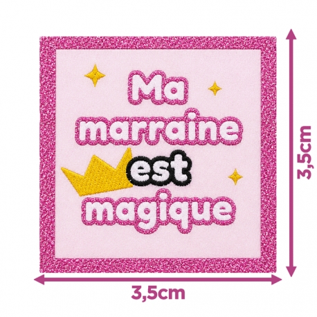 Écusson carré 3,5 cm Ma marraine